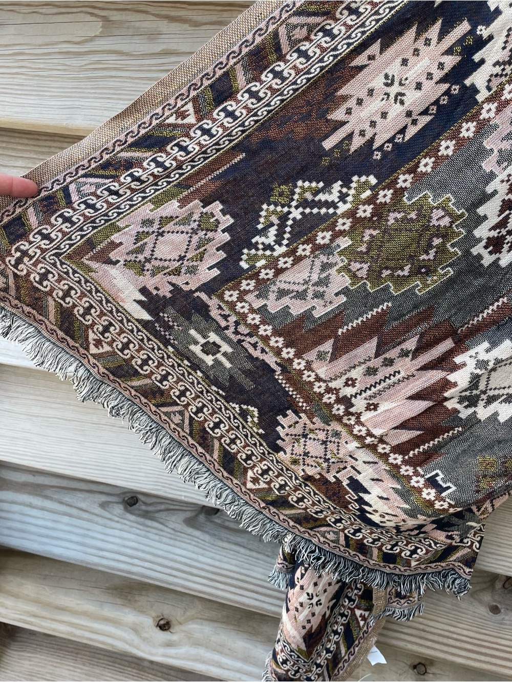 World Market multicolor geometric print lightweight scarf NWT - Picture 5 of 11